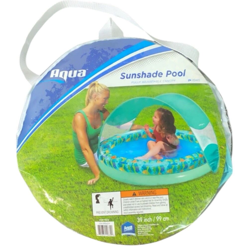 Swim School Sunshade Pool w/ Canopy and Carry Bag Ages 2+ Level 1